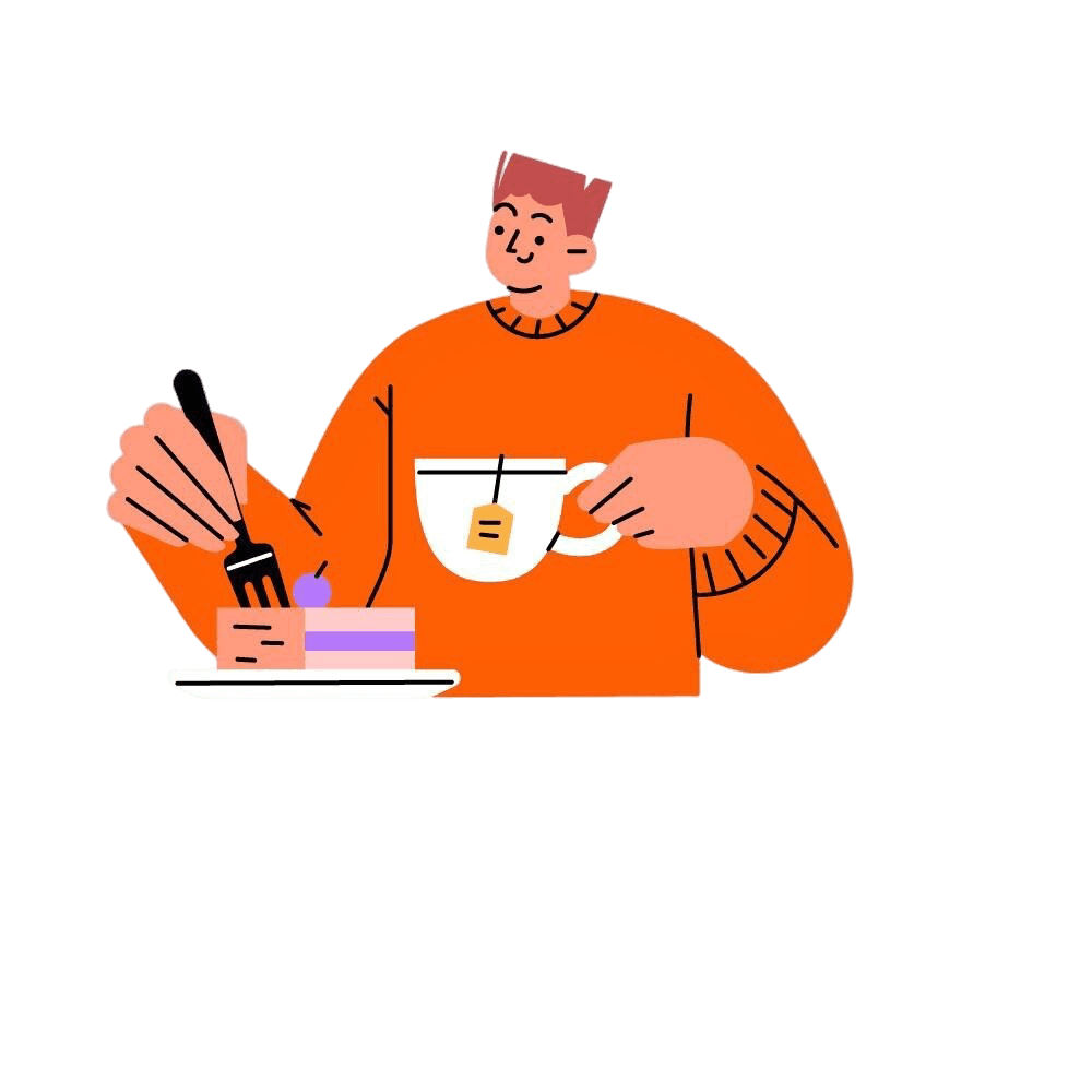 Tea and cake character